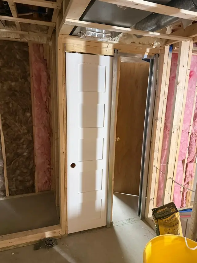 Basement framing and insulation during construction