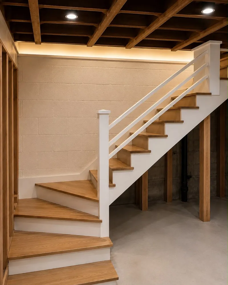 Basement Stairs and Finish by Innov Builders in Arlington, MA