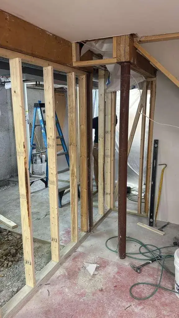 Framing: Walls framed with room for insulation, wiring and a clean layout